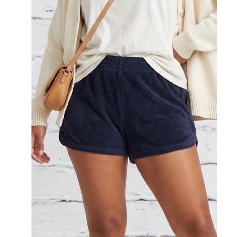 OFFLINE‎ by Aerie Navy Blue Terry Cloth Lounge Shorts Womens XS Elastic Waist